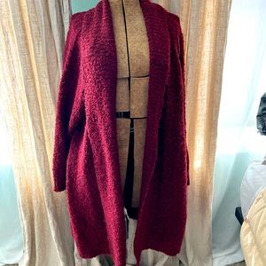 Gorgeous Anthropologie Wine Burgundy Cardigan 3x nwt